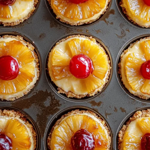 If you're looking for a dessert that perfectly balances sweet and tart flavors while bringing a touch of tropical charm to any occasion, look no further than mini pineapple upside-down cheesecakes. This delightful treat marries the beloved classic pineapple upside-down cake with the creamy richness of cheesecake, resulting in individual servings that are as visually appealing as they are delicious. The combination of tangy pineapple, luscious cream cheese, and a buttery crust creates a dessert that is sure to impress friends and family alike.