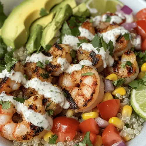 When it comes to vibrant and nutritious meals, few dishes can compete with a Grilled Shrimp Bowl topped with Avocado, Corn Salsa, and a creamy sauce. This delightful recipe not only tantalizes the taste buds but also showcases a medley of fresh ingredients that work harmoniously together. Whether you are seeking a quick weeknight dinner or an impressive dish for a gathering, this grilled shrimp bowl is the perfect choice.