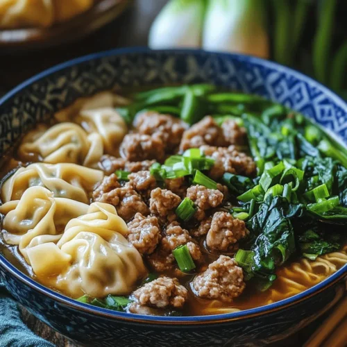 Homemade Wonton Noodle Soup is a delightful dish that brings together the heartwarming flavors of a rich broth, succulent wontons, and tender noodles. This dish is not merely a meal; it is a comforting bowl of goodness that warms the soul and evokes nostalgia. Originating from China, wonton noodle soup has transcended borders, becoming a beloved comfort food in many cultures. The beauty of this dish lies not only in its rich flavors but also in its versatility, allowing for personal touches that cater to individual tastes. In this article, we will guide you through the process of creating your own savory wonton noodle soup at home, detailing the ingredients, preparation steps, and cooking techniques that will ensure your dish is both delicious and satisfying.