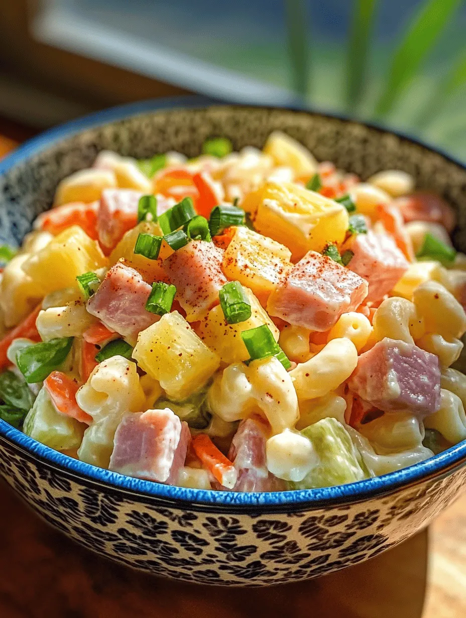 Hawaiian macaroni salad is more than just a simple side dish; it’s a culinary treasure that captures the essence of the islands. This creamy, refreshing salad is a staple at Hawaiian gatherings, barbecues, and potlucks, where it provides a delightful balance to the often-rich flavors of traditional Hawaiian cuisine. Characterized by its unique blend of textures and flavors, Hawaiian macaroni salad brings together creamy dressing, tender pasta, and a medley of fresh ingredients, making it a dish that resonates with both locals and visitors alike.