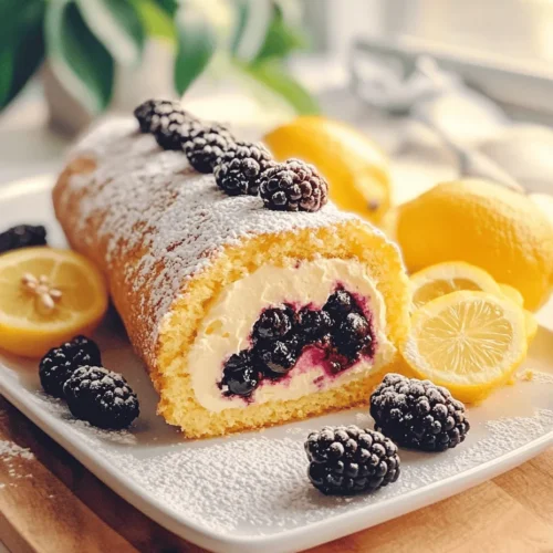 Welcome to the delightful world of dessert-making, where flavors dance and creativity knows no bounds! Today, we’ll be diving into a stunning treat that embodies the essence of spring and summer: the Refreshing Lemon and Blackberry Cake Roll. This recipe is not just about creating a delicious dessert; it’s a celebration of seasonal ingredients that elevate the taste and presentation of any gathering. The bright, zesty flavor of fresh lemons beautifully complements the sweet-tart juiciness of blackberries, making this cake roll a refreshing indulgence that is both light and satisfying.
