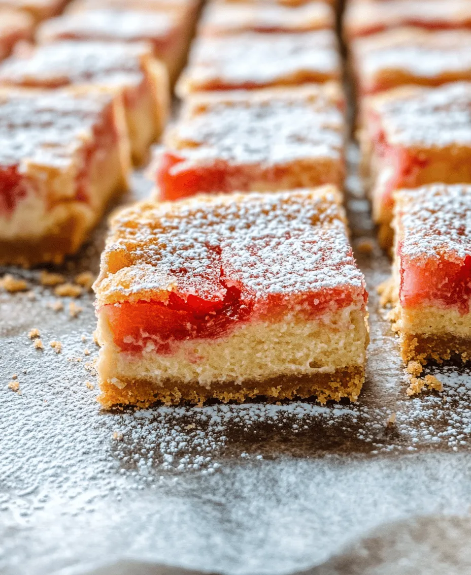 To truly appreciate Rhubarb Cheesecake Bars, it's essential to understand the key components that contribute to their deliciousness. Each ingredient plays a vital role, ensuring that every bite is a harmonious blend of flavors.
