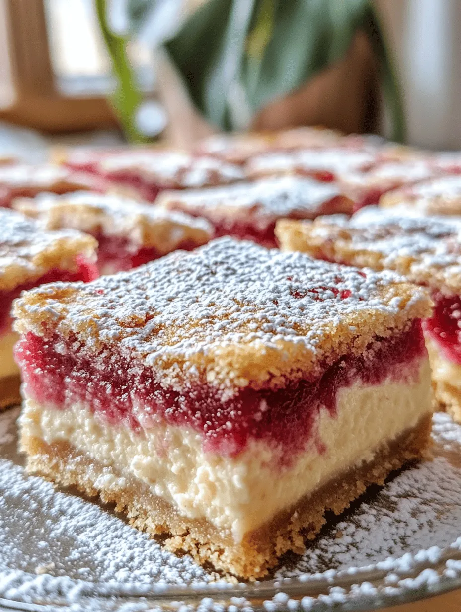 To truly appreciate Rhubarb Cheesecake Bars, it's essential to understand the key components that contribute to their deliciousness. Each ingredient plays a vital role, ensuring that every bite is a harmonious blend of flavors.