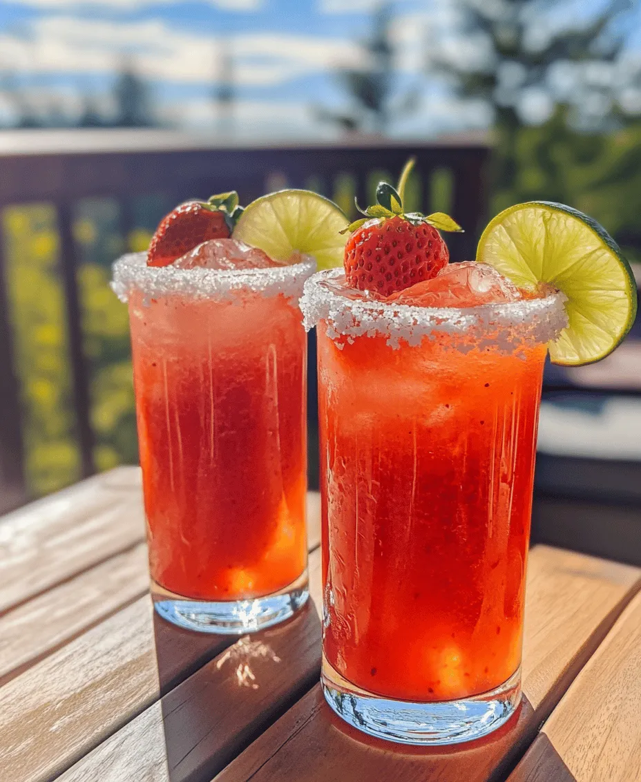 If you're looking for a cocktail that embodies the spirit of summer, look no further than Strawberry Bliss Margaritas. This delightful drink brings together the vibrant sweetness of fresh strawberries and the refreshing zing of lime, creating a harmonious blend that tantalizes the taste buds. Perfect for warm afternoons, lively gatherings, or simply as a treat to unwind after a long day, this margarita recipe is both simple to prepare and impressively delicious.