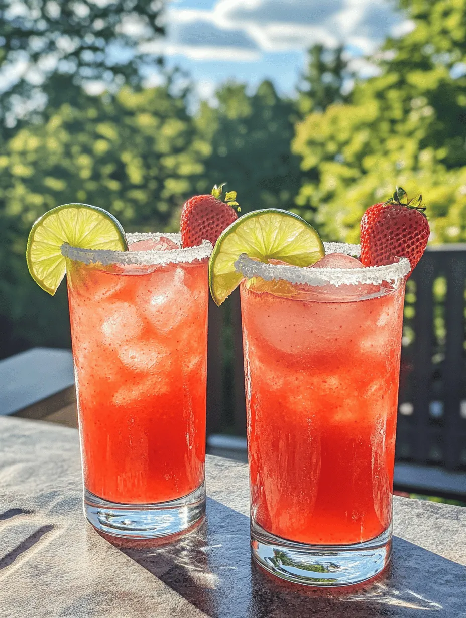 If you're looking for a cocktail that embodies the spirit of summer, look no further than Strawberry Bliss Margaritas. This delightful drink brings together the vibrant sweetness of fresh strawberries and the refreshing zing of lime, creating a harmonious blend that tantalizes the taste buds. Perfect for warm afternoons, lively gatherings, or simply as a treat to unwind after a long day, this margarita recipe is both simple to prepare and impressively delicious.