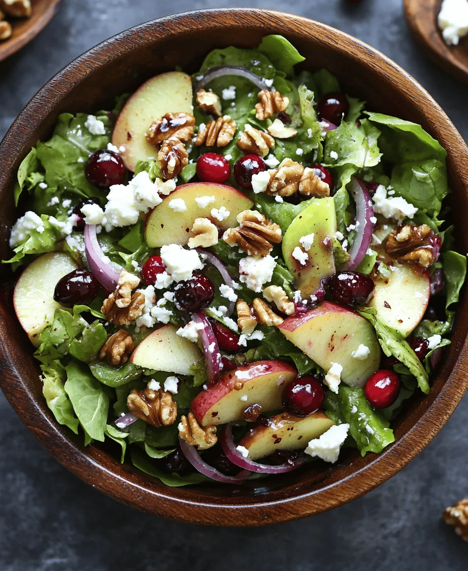 Are you searching for a refreshing and vibrant salad that can elevate your dining experience? Look no further than the Crunchy Apple Cranberry Delight! This delightful salad is ideal for various occasions, from casual family dinners to festive gatherings and potlucks. With its harmonious combination of sweet apples, tart cranberries, and crunchy walnuts, this dish not only tantalizes your taste buds but also provides a feast for the eyes.