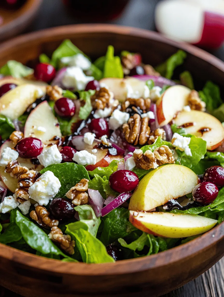 Are you searching for a refreshing and vibrant salad that can elevate your dining experience? Look no further than the Crunchy Apple Cranberry Delight! This delightful salad is ideal for various occasions, from casual family dinners to festive gatherings and potlucks. With its harmonious combination of sweet apples, tart cranberries, and crunchy walnuts, this dish not only tantalizes your taste buds but also provides a feast for the eyes.