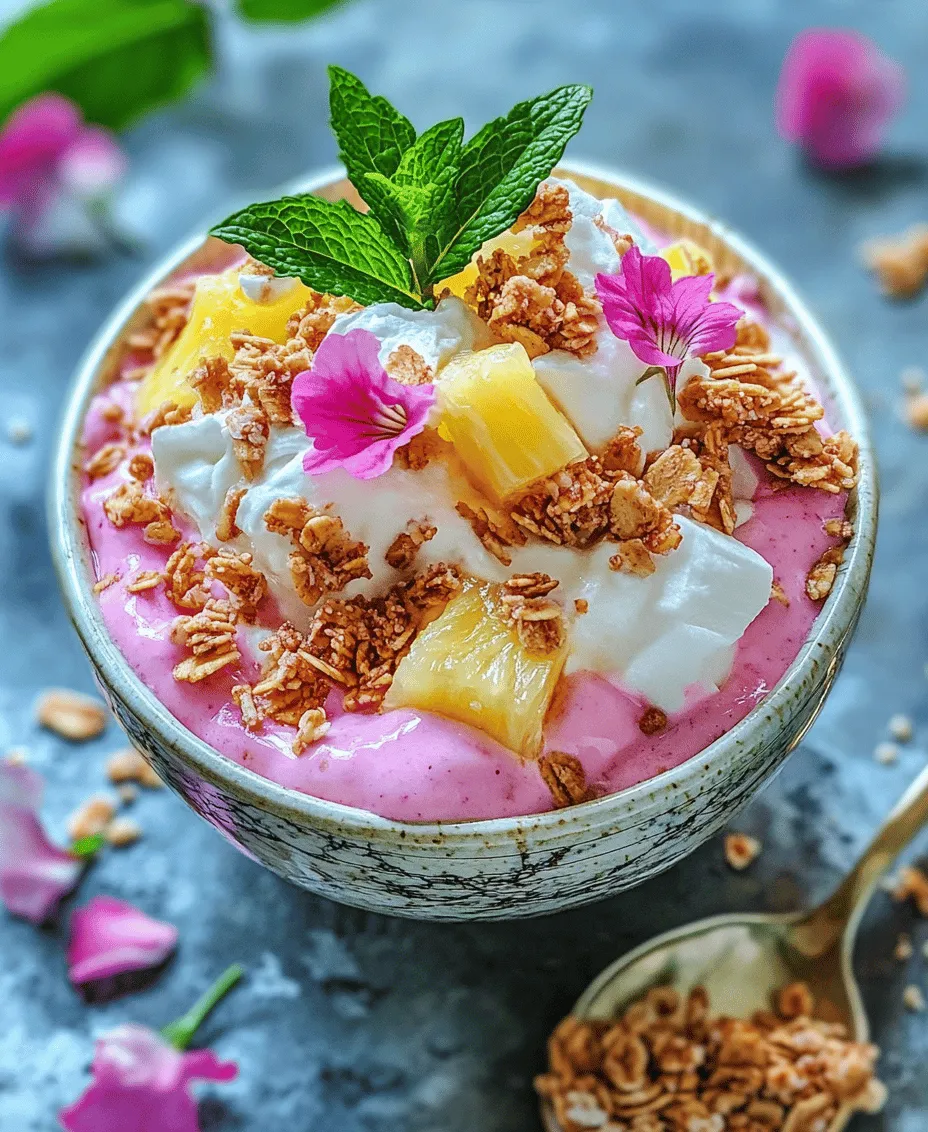 The Tropical Pink Pineapple Delight is a stunning dessert that not only dazzles with its vibrant colors but also captivates the palate with its refreshing flavors. This recipe celebrates the unique characteristics of the pink pineapple, a delightful variety that has been gaining popularity for its sweet and juicy taste. As a dessert that embodies tropical vibes, the Tropical Pink Pineapple Delight is perfect for summer gatherings, beach parties, or simply a refreshing treat on a warm day.