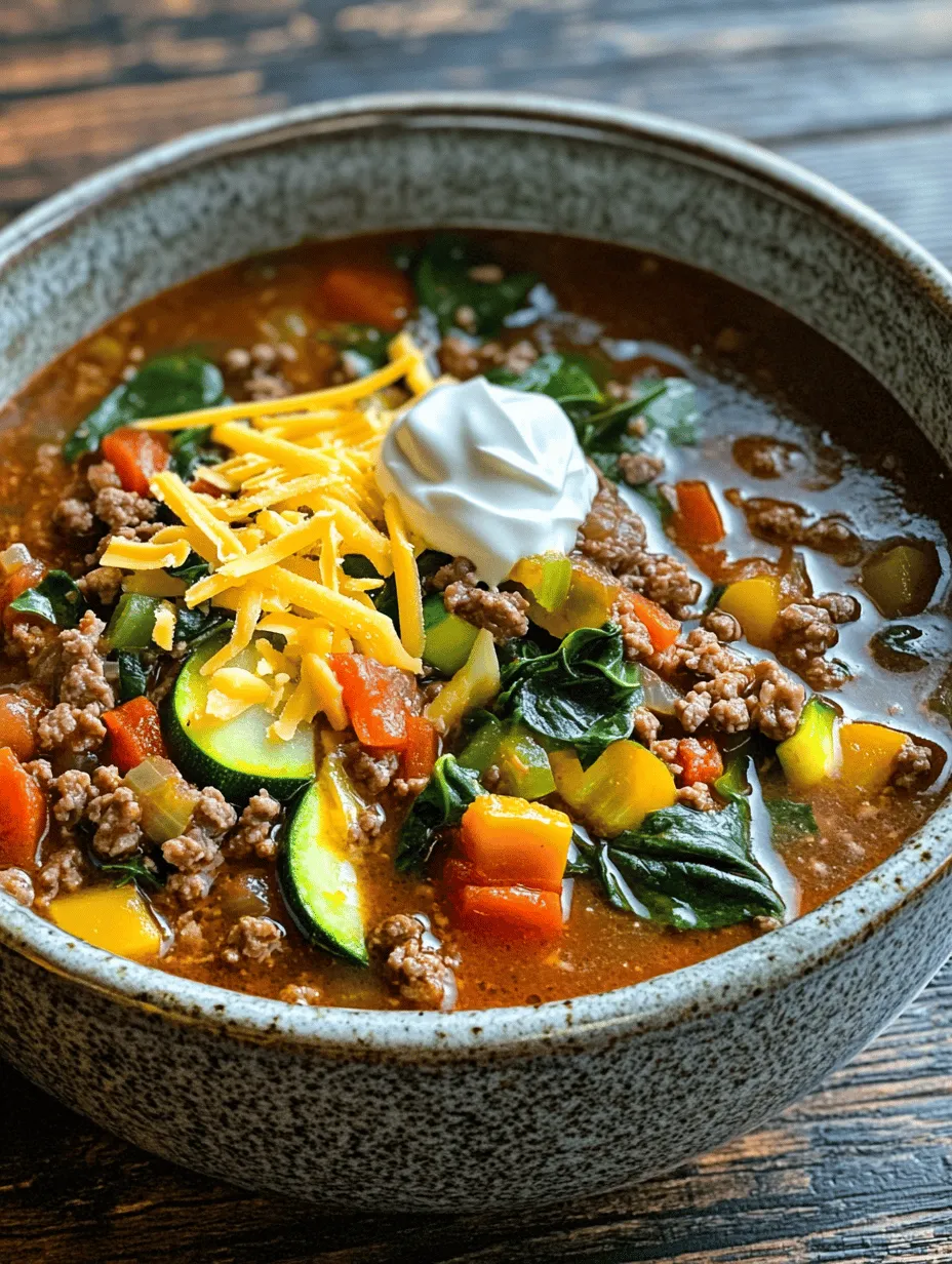 In the realm of low-carb diets, finding satisfying and hearty meals can often be a challenge. The Keto Hamburger Soup Delight offers a delightful solution, combining the rich flavors of a classic hamburger with the nourishing qualities of fresh vegetables. This soup not only aligns with keto dietary principles but also serves as a comforting dish perfect for any season. Whether you're seeking a quick weeknight dinner or a warm meal to savor on a chilly evening, this recipe promises to deliver flavor and satisfaction. In this article, we will explore the ingredients, preparation methods, and nutritional benefits of this delightful recipe, making it easy for you to enjoy a keto-friendly meal that is both delicious and nutritious.