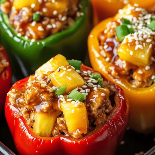 If you’re looking to elevate your meal prep game while satisfying your taste buds, look no further than Teriyaki Pineapple Chicken Stuffed Peppers. This innovative dish brings together the best of both worlds: the savory, umami flavors of teriyaki sauce combined with the natural sweetness of fresh pineapple, all nestled within vibrant bell peppers. Not only does this recipe offer an explosion of flavors, but it also presents a visually stunning dish that’s perfect for impressing family and friends at the dinner table.