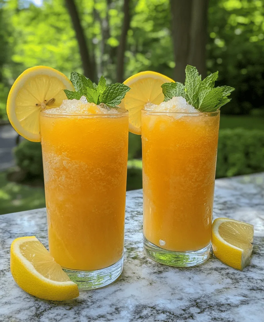 As the sun blazes down and temperatures soar, nothing beats the heat quite like a refreshing summer beverage. From ice-cold iced teas to fruity smoothies, summer drinks play a crucial role in keeping us cool and hydrated during those sweltering months. Among the myriad of delightful options, the Peach Lemonade Slush stands out as a quintessential summer treat that combines the sweet, juicy essence of fresh peaches with the zesty brightness of lemons. This slush is not just a drink; it's a celebration of summer's bounty, bringing together vibrant flavors that are as refreshing as they are delicious.