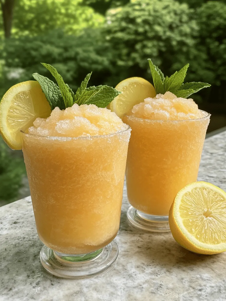 As the sun blazes down and temperatures soar, nothing beats the heat quite like a refreshing summer beverage. From ice-cold iced teas to fruity smoothies, summer drinks play a crucial role in keeping us cool and hydrated during those sweltering months. Among the myriad of delightful options, the Peach Lemonade Slush stands out as a quintessential summer treat that combines the sweet, juicy essence of fresh peaches with the zesty brightness of lemons. This slush is not just a drink; it's a celebration of summer's bounty, bringing together vibrant flavors that are as refreshing as they are delicious.