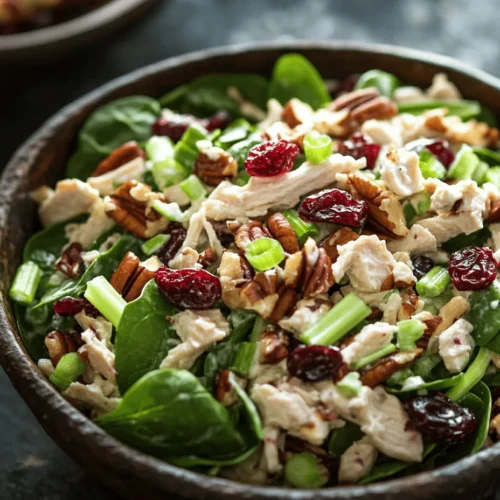 Chicken salad is a classic dish enjoyed by many for its versatility and ease of preparation. It can serve as a satisfying lunch, a light dinner, or even a delightful addition to picnics and potlucks. The beauty of chicken salad lies in its adaptability; you can customize it to fit your taste preferences and dietary needs. Among the myriad of chicken salad varieties, the Tangy Cranberry Pecan Chicken Salad stands out with its unique combination of flavors and textures. This salad boasts a delightful mix of sweet dried cranberries and crunchy pecans, creating a mouthwatering experience that is both refreshing and filling.