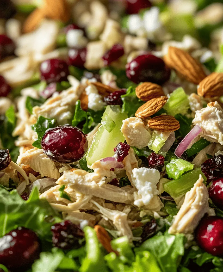 Chicken salads have long been a staple in the realm of healthy eating, cherished for their versatility and nutritional benefits. They are a go-to dish for anyone seeking a light yet satisfying meal that can easily fit into a balanced diet. Among the myriad of chicken salad variations, the Cranberry Almond Chicken Salad stands out due to its unique flavor profile, which beautifully marries the richness of chicken with the tartness of cranberries and the crunch of almonds. This particular salad not only tantalizes the taste buds but also provides a refreshing twist that is perfect for warm weather meals, picnics, or even as a meal prep option for busy days.