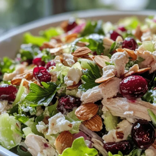 Chicken salads have long been a staple in the realm of healthy eating, cherished for their versatility and nutritional benefits. They are a go-to dish for anyone seeking a light yet satisfying meal that can easily fit into a balanced diet. Among the myriad of chicken salad variations, the Cranberry Almond Chicken Salad stands out due to its unique flavor profile, which beautifully marries the richness of chicken with the tartness of cranberries and the crunch of almonds. This particular salad not only tantalizes the taste buds but also provides a refreshing twist that is perfect for warm weather meals, picnics, or even as a meal prep option for busy days.