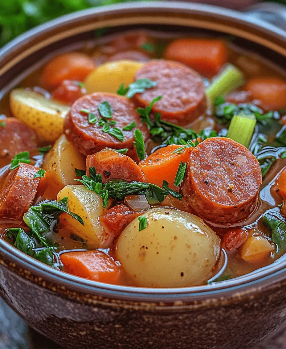 Embrace the heartwarming flavors of Kielbasa Sausage Soup Delight, a dish that beautifully marries the savory essence of kielbasa sausage with a medley of fresh vegetables and aromatic herbs. This comforting soup is not only perfect for chilly evenings but also serves as a nourishing meal that can be enjoyed year-round. Whether you’re returning home from a long day or simply seeking a satisfying dish to share with loved ones, this soup promises to envelop you in warmth and flavor.