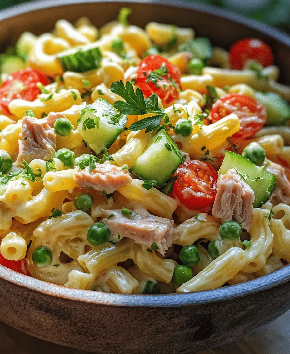 Tuna macaroni salad is a timeless dish that has graced countless tables across America, celebrated for its versatility and ease of preparation. This delightful salad combines tender elbow macaroni with the rich flavors of tuna and the crunch of fresh vegetables, creating a balanced meal that appeals to both kids and adults alike. Whether you’re hosting a casual picnic, celebrating a family gathering, or just looking for a refreshing dish to enjoy on a warm day, this Tuna Macaroni Salad is sure to please.