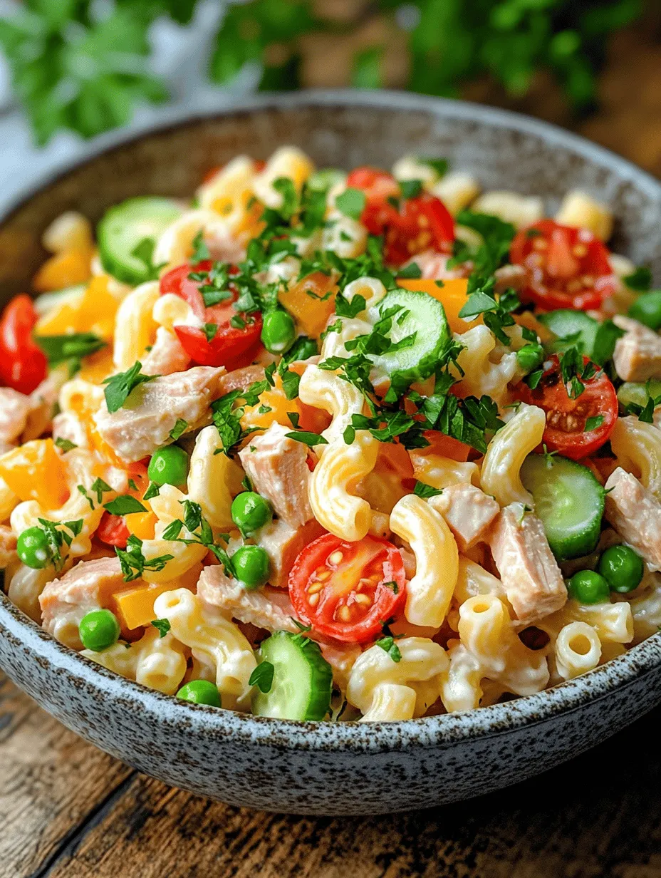 Tuna macaroni salad is a timeless dish that has graced countless tables across America, celebrated for its versatility and ease of preparation. This delightful salad combines tender elbow macaroni with the rich flavors of tuna and the crunch of fresh vegetables, creating a balanced meal that appeals to both kids and adults alike. Whether you’re hosting a casual picnic, celebrating a family gathering, or just looking for a refreshing dish to enjoy on a warm day, this Tuna Macaroni Salad is sure to please.