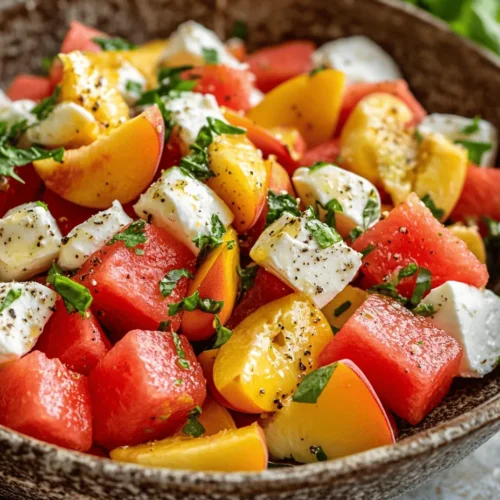 As the temperature rises and the sun shines brighter, summer salads become a staple on dining tables across the globe. These vibrant, colorful dishes are not only refreshing but also a celebration of seasonal produce. Among the myriad of options, the Refreshing Summer Peach Watermelon Salad stands out as a perfect dish for hot weather. This delightful salad combines juicy peaches and sweet watermelon, resulting in a symphony of flavors that evoke the essence of summer.