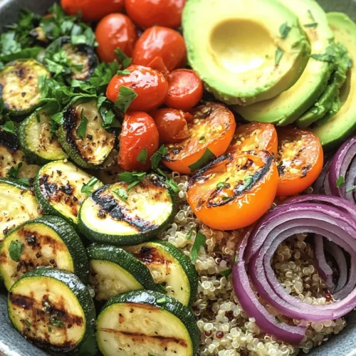 In the quest for wholesome and flavorful meal options, the Savory Quinoa & Grilled Veggie Bowl stands out as a nutritious choice that perfectly marries health and taste. This vibrant dish not only tantalizes the palate but also packs a punch in terms of nutritional value. With the rise of plant-based eating, more people are seeking dishes that are rich in flavor while being kind to their bodies. This quinoa and grilled veggie bowl is an excellent representation of that trend, making it an ideal centerpiece for lunch or dinner.