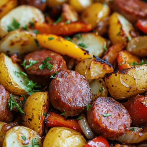 If you're seeking a comforting and hearty meal that encapsulates robust flavors while remaining simple to prepare, look no further than Sizzling Kielbasa & Roasted Potatoes. This dish masterfully combines the savory, smoky essence of kielbasa with the natural sweetness of roasted potatoes and the vibrant crunch of bell peppers. Whether it's a busy weeknight dinner or a casual gathering with friends, this recipe offers both satisfaction and ease, making it a favorite among home cooks.
