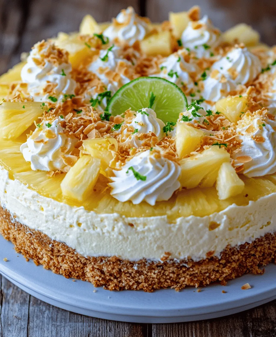 Imagine a dessert that transports you straight to a sun-soaked beach, where the gentle sound of waves and a warm breeze envelop you. Introducing the Tropical Paradise Coconut Pineapple Cheesecake—a delightful fusion of tropical flavors and a luxuriously creamy texture that is sure to impress. This cheesecake combines the rich taste of cream cheese with the sweetness of ripe pineapples, the nutty essence of coconut, and a hint of zesty lime, creating a symphony of flavors that can elevate any occasion.