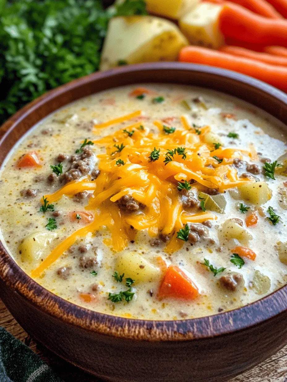 In the world of comfort food, few dishes can compare to the rich, creamy goodness of a cheeseburger soup. The Creamy Slow Cooker Cheeseburger Soup Delight is a perfect blend of familiar flavors that evokes the essence of a classic cheeseburger while offering the heartwarming qualities of a hearty soup. As the cooler months approach, this dish becomes an instant favorite, providing warmth and satisfaction in a delightful bowl.