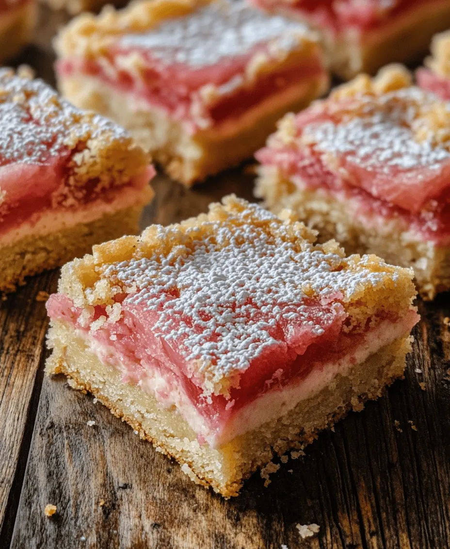 If you're in search of a dessert that strikes the perfect balance between sweet and tangy, look no further than rhubarb cream cheese bars. This delightful treat marries the tartness of fresh rhubarb with the creamy richness of cream cheese, creating a dessert that's not only delicious but also visually appealing. The vibrant pink-red stalks of rhubarb, combined with a smooth, luscious cream cheese filling, make these bars a standout option for any gathering or a sweet indulgence for yourself.