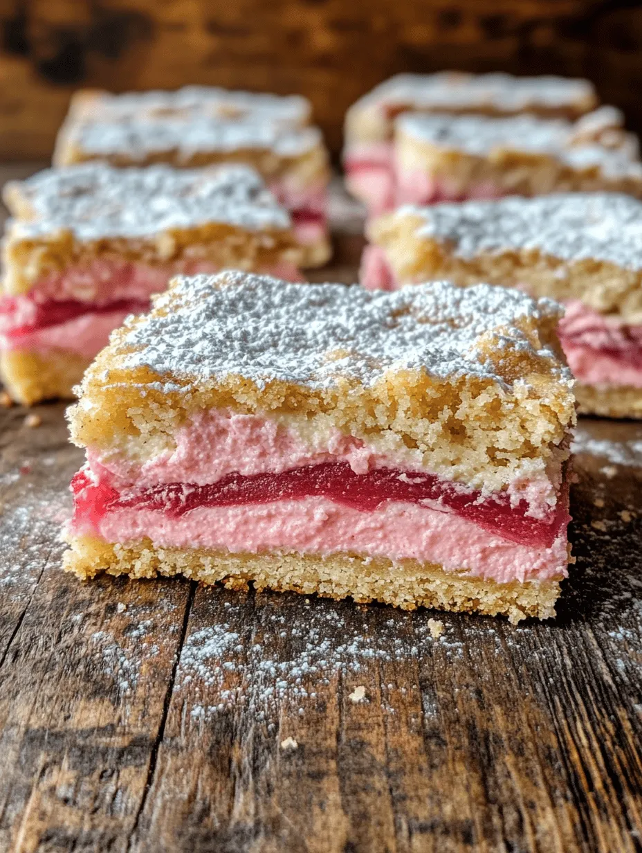 If you're in search of a dessert that strikes the perfect balance between sweet and tangy, look no further than rhubarb cream cheese bars. This delightful treat marries the tartness of fresh rhubarb with the creamy richness of cream cheese, creating a dessert that's not only delicious but also visually appealing. The vibrant pink-red stalks of rhubarb, combined with a smooth, luscious cream cheese filling, make these bars a standout option for any gathering or a sweet indulgence for yourself.
