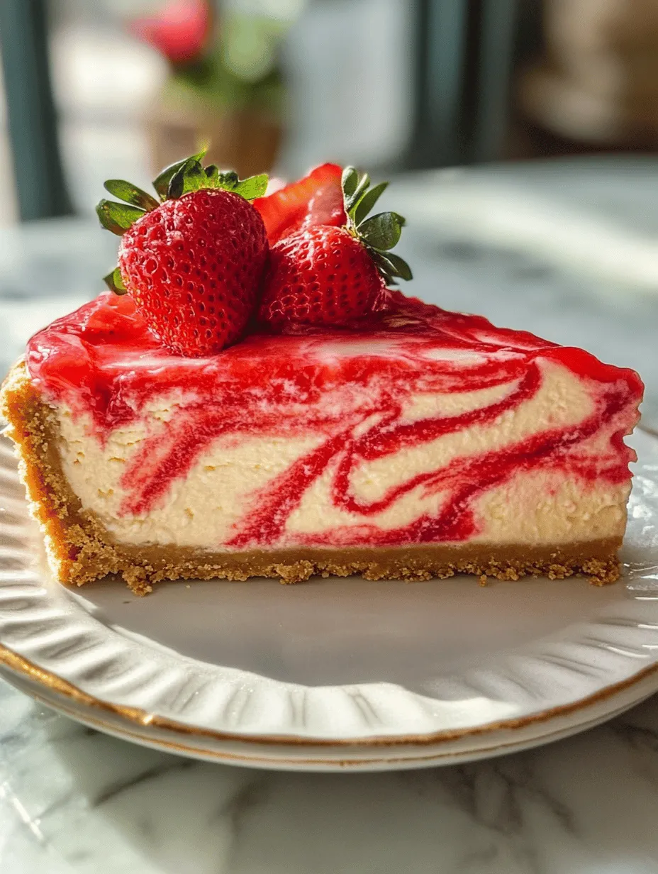 Cheesecake has long held a special place in the hearts of dessert lovers around the world. Its rich, creamy texture and versatile flavor profile make it a beloved choice for any occasion—from casual family dinners to lavish celebrations. The allure of cheesecake lies not only in its taste but also in its luxurious mouthfeel, which can be both indulgent and comforting. Among the myriad of cheesecake options, the Strawberry Swirl Cheesecake emerges as a standout. This delightful dessert features a luscious blend of creamy cheesecake and vibrant strawberry swirls, creating a visually stunning and flavor-packed treat.