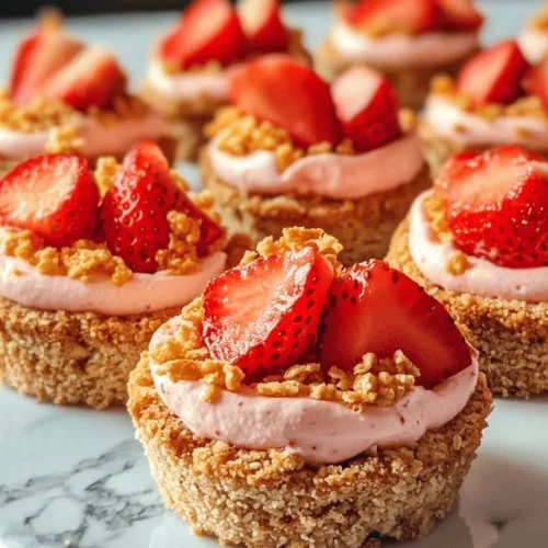 If you’re on the hunt for a dessert that’s both delicious and visually appealing, look no further than Strawberry Cheesecake Crunch Bites. These delightful treats are the ideal combination of creamy cheesecake filling and a satisfying crunch, making them a favorite among dessert lovers of all ages. Whether you’re hosting a summer barbecue, celebrating a birthday, or simply looking to satisfy your sweet tooth, these Strawberry Cheesecake Crunch Bites are sure to impress your guests and elevate any occasion.