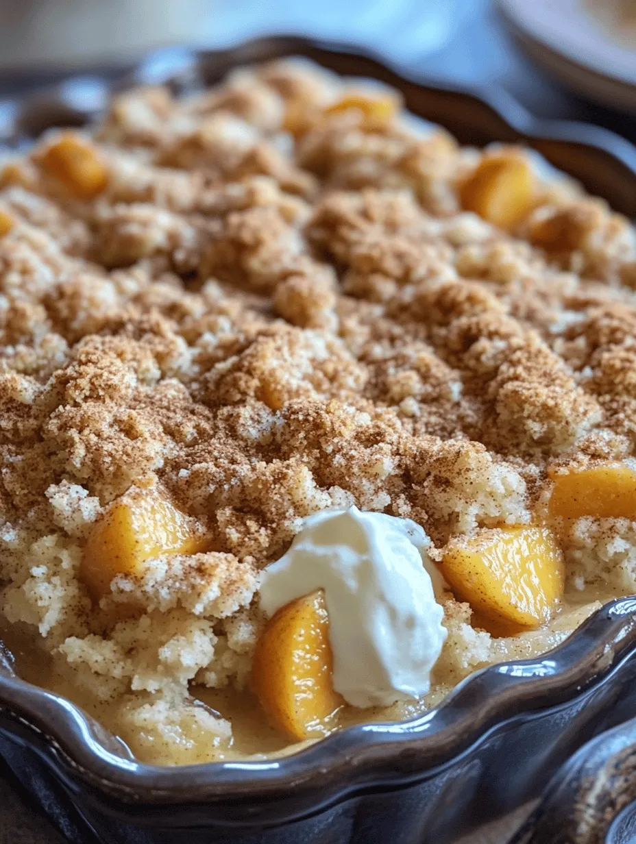 There's something truly special about Southern Peach Crumb Cake that evokes warm memories of summer afternoons spent on porches, enjoying the sweet scent of ripe peaches wafting through the air. This delightful dessert embodies the essence of Southern baking, seamlessly blending the moistness of a tender cake with a crunchy, buttery topping that makes each bite a celebration of flavor and texture. As peach season rolls around, this cake becomes a staple, showcasing the best of fresh, juicy peaches that are synonymous with Southern summers.