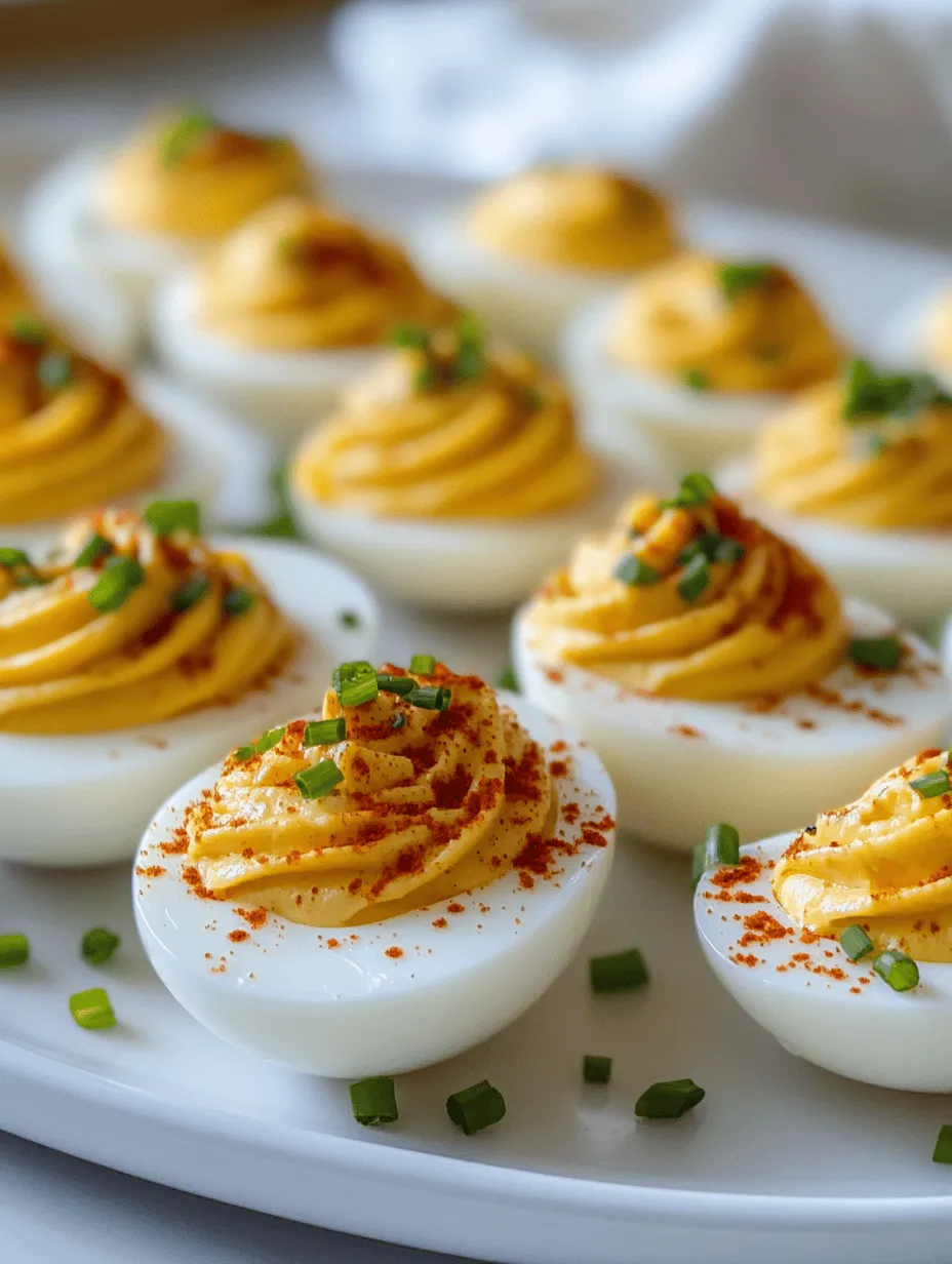 Deviled eggs are a beloved classic appetizer that has graced countless tables for generations. These bite-sized delights, with their creamy yolk filling and savory flavors, have a way of bringing people together. Traditionally, deviled eggs are made by mixing hard-boiled egg yolks with mayonnaise, mustard, and a sprinkle of paprika. However, we’re about to take this timeless dish and give it a spicy, bold twist that is sure to awaken your taste buds: Spicy Chili Garlic Deviled Eggs.