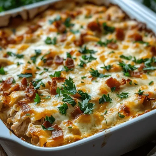 When it comes to comfort food, few dishes can rival the Hearty Cheesy Chicken Bacon Ranch Casserole Delight. This savory dish combines tender chicken, crispy bacon, creamy ranch dressing, and a generous amount of cheese, creating a flavor profile that is both satisfying and indulgent. Whether you're looking to feed a hungry family or impress guests at a dinner party, this casserole is sure to become a favorite in your meal rotation.