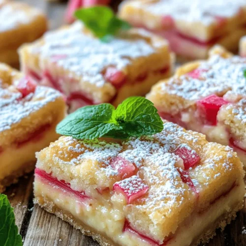 Rhubarb, with its vibrant red stalks and unique tart flavor, is one of those ingredients that can elevate a dish from ordinary to extraordinary. Often considered a vegetable but used as a fruit in culinary contexts, rhubarb's versatility shines in desserts, particularly in sweet and tangy rhubarb custard bars. This delightful treat perfectly balances the natural tartness of rhubarb with a rich, creamy custard, making it an irresistible option for spring and summer gatherings. Whether you are hosting a brunch, celebrating a special occasion, or simply indulging in a sweet treat, these rhubarb custard bars are sure to impress.