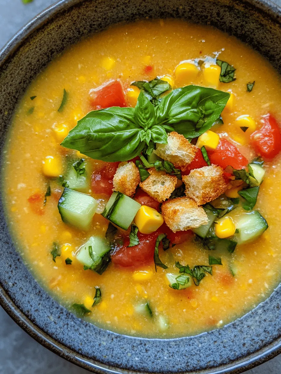 As summer approaches, the desire for refreshing, light dishes becomes increasingly appealing. One such dish that has stood the test of time is gazpacho, a traditional cold soup that hails from Spain and has become a beloved staple in various cuisines around the globe. Known for its vibrant colors and refreshing flavors, gazpacho is the perfect way to showcase the season's bounty. Among the myriad of variations, the Chilled Fresh Corn Gazpacho Delight stands out, offering a delightful twist that highlights the sweetness of fresh corn, the crunch of cucumbers, and the vibrant taste of ripe tomatoes.