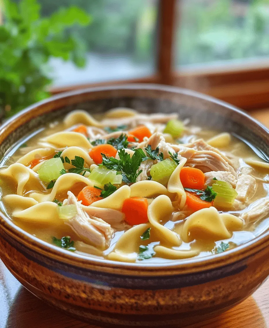 There’s something inherently soothing about a warm bowl of chicken noodle soup. This classic comfort food has transcended generations, often serving as a remedy for the soul during trying times. Whether it’s a chilly winter evening or the sniffles of a cold, chicken noodle soup is a go-to dish that not only warms the body but also comforts the spirit. Its mesmerizing aroma wafting through the kitchen can evoke memories of family gatherings, nurturing hands, and the simple joys of home-cooked meals.