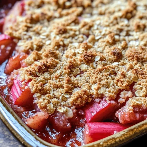 The Classic Rhubarb Crisp Delight is more than just a dessert; it’s a nostalgic embrace that transports you back to simpler times, where the aroma of freshly baked goods filled the air and the kitchen was a gathering place for family and friends. This timeless dessert showcases the lively tartness of rhubarb, enveloped in a comforting, golden crumble topping. Whether you are hosting a summer barbecue, celebrating a holiday, or simply enjoying a cozy night in, this dish is sure to impress.