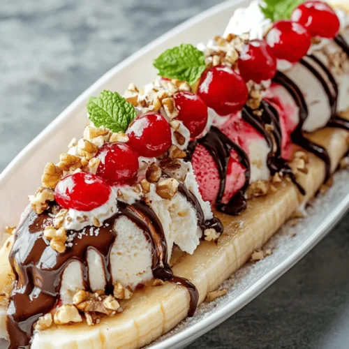 The Banana Split is not just a dessert; it's a timeless classic that evokes feelings of nostalgia and joy in every scoop. This delightful treat, with its vibrant colors and rich flavors, is perfect for any occasion, whether you're hosting a summer barbecue, celebrating a birthday, or simply indulging in a sweet craving after a long day. With the Spectacular Banana Split Extravaganza, you can elevate the traditional banana split experience to new heights, combining layers of creamy ice cream, fresh fruit, delectable sauces, and a flourish of toppings to create a visually stunning and delicious dessert that will surely impress family and friends.