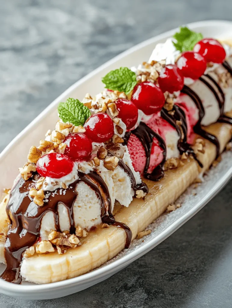 The Banana Split is not just a dessert; it's a timeless classic that evokes feelings of nostalgia and joy in every scoop. This delightful treat, with its vibrant colors and rich flavors, is perfect for any occasion, whether you're hosting a summer barbecue, celebrating a birthday, or simply indulging in a sweet craving after a long day. With the Spectacular Banana Split Extravaganza, you can elevate the traditional banana split experience to new heights, combining layers of creamy ice cream, fresh fruit, delectable sauces, and a flourish of toppings to create a visually stunning and delicious dessert that will surely impress family and friends.