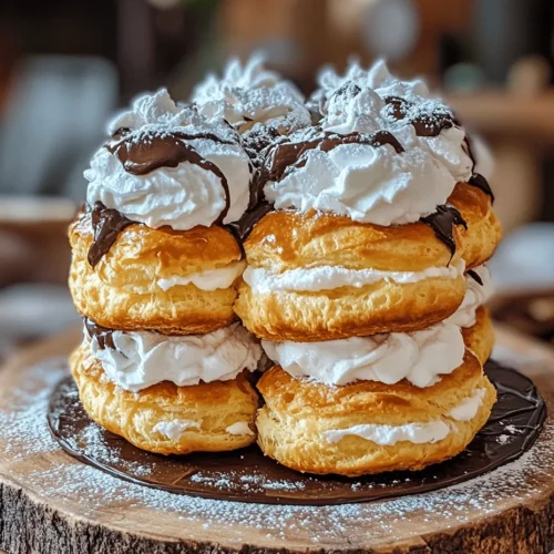 Cream Puff Cake, also known as Gâteau de Choux, is a timeless dessert that has captured the hearts of pastry lovers around the world. Its origins trace back to France, where choux pastry was first perfected in the 16th century. This dessert elegantly showcases the versatility and finesse of French patisserie, combining the airy texture of choux pastry with a rich, creamy filling. The cake is not only a feast for the eyes but also a delightful experience for the palate, boasting a light, airy structure that contrasts beautifully with its luscious filling.