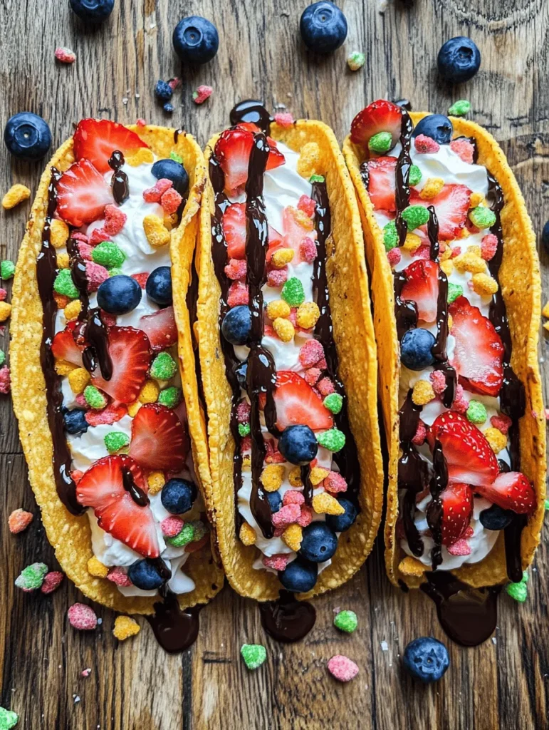 Desserts have a magical ability to evoke memories and transport us back to simpler times, and nothing captures this nostalgic essence quite like Fruity Pebbles Cheesecake Tacos. This whimsical treat marries the creamy richness of cheesecake with the playful crunch of a beloved childhood cereal, creating a dessert that is both visually stunning and delightfully delicious. The vibrant colors and textures make it not just a dessert, but an experience that appeals to both the young and the young-at-heart.