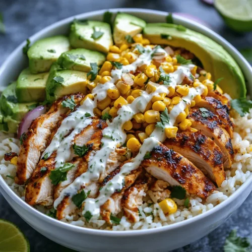Street corn, also known as elote, is a beloved dish that hails from the bustling streets of Mexico. This vibrant snack features grilled corn on the cob slathered in a creamy sauce, sprinkled with cheese, and topped with fresh herbs and spices. Over the years, it has gained immense popularity beyond its native borders, inspiring chefs and home cooks alike to incorporate its delicious flavors into various dishes. The Street Corn Chicken Rice Bowl brings together the essence of street corn with the heartiness of a rice bowl, creating a satisfying meal that is perfect for any occasion.