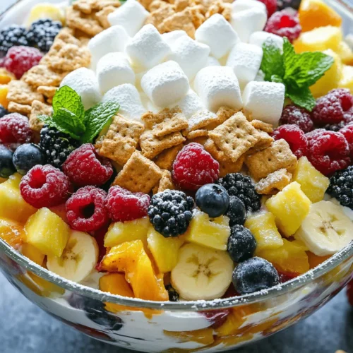 Imagine the creamy, decadent taste of cheesecake transformed into a light, refreshing salad filled with vibrant, juicy fruits. The Cheesecake Fruit Salad Delight is a delightful fusion that combines the indulgence of cheesecake with the freshness of seasonal fruits, creating a dessert that is not only delicious but also visually appealing. This salad is perfect for various occasions, whether you're hosting a summer picnic, celebrating a family gathering, or looking for a sweet treat to share at a potluck.