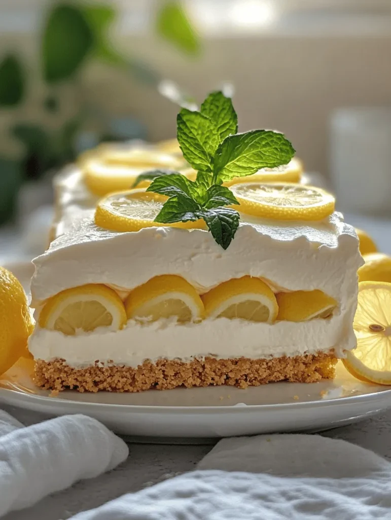 If you’re looking for a dessert that perfectly balances sweetness with a tangy twist, the Zesty No Bake Lemon Dream Cake might just be your new favorite treat. This delightful dessert is not only a feast for the eyes but also a refreshing way to end a meal, especially during the warmer months. Its light and creamy texture, alongside the bright, citrusy flavor of lemon, makes it an ideal choice for picnics, summer parties, or any occasion where you want to impress your guests without spending hours in the kitchen.