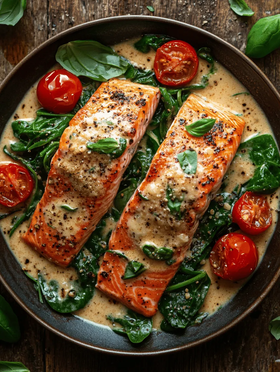 Imagine a dish that encapsulates the essence of Italian comfort food while delivering a healthy punch. Tuscan Garlic Salmon with Spinach and Tomato is just that—a vibrant and flavorful creation that brings together succulent salmon fillets, aromatic garlic, fresh spinach, and juicy tomatoes. This dish is not only a feast for the eyes but also a celebration of the rich culinary heritage of Tuscany, renowned for its emphasis on fresh, high-quality ingredients.