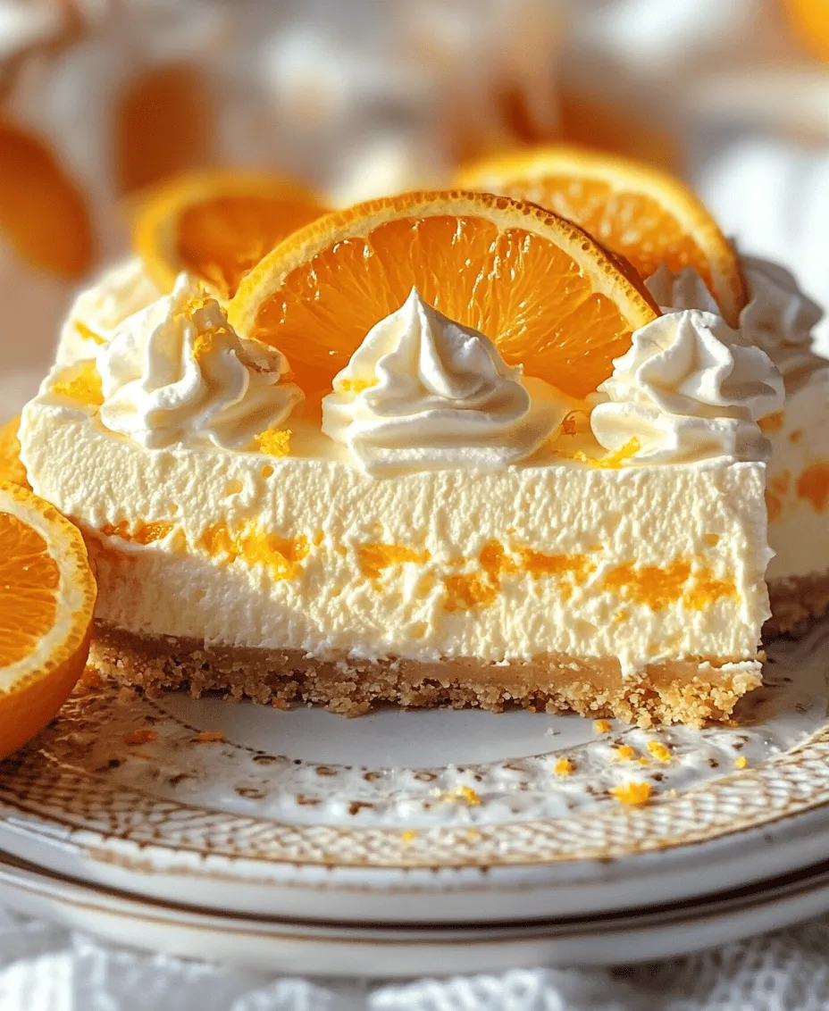 Imagine a dessert that captures the delightful essence of summer in every creamy bite. The No-Bake Orange Creamsicle Cheesecake is just that—a refreshing and indulgent treat that brings back the nostalgia of childhood summers spent enjoying those iconic orange creamsicle popsicles. This dessert not only satisfies your sweet tooth but also provides a light and airy finish that is perfect for warm-weather gatherings or casual evenings at home.