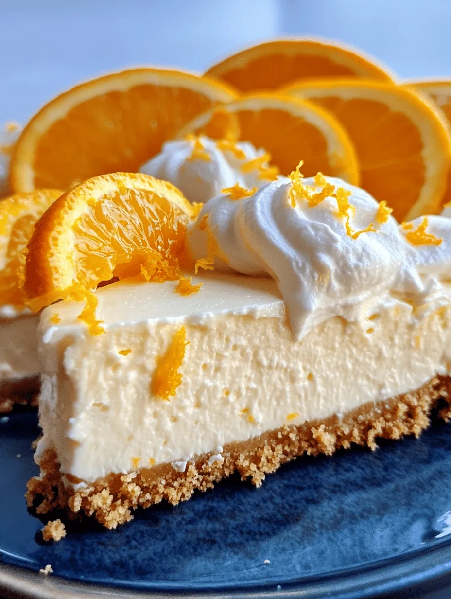 Imagine a dessert that captures the delightful essence of summer in every creamy bite. The No-Bake Orange Creamsicle Cheesecake is just that—a refreshing and indulgent treat that brings back the nostalgia of childhood summers spent enjoying those iconic orange creamsicle popsicles. This dessert not only satisfies your sweet tooth but also provides a light and airy finish that is perfect for warm-weather gatherings or casual evenings at home.