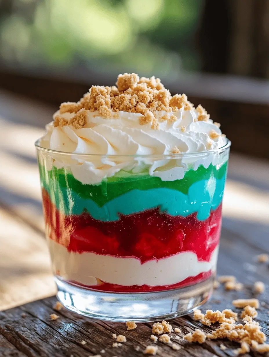 The Rainbow Jello Layered Dessert is a vibrant and visually stunning treat that captures the whimsy of childhood while offering a delightful experience for all ages. This dessert not only tantalizes the taste buds with its array of flavors but also serves as a feast for the eyes, making it an ideal centerpiece for celebrations, gatherings, or simply as a fun family dessert. The beauty of this dessert lies not just in its colorful appearance but also in the nostalgia it evokes—reminding many of birthday parties, summer picnics, and holiday celebrations where such layered delights often steal the show.