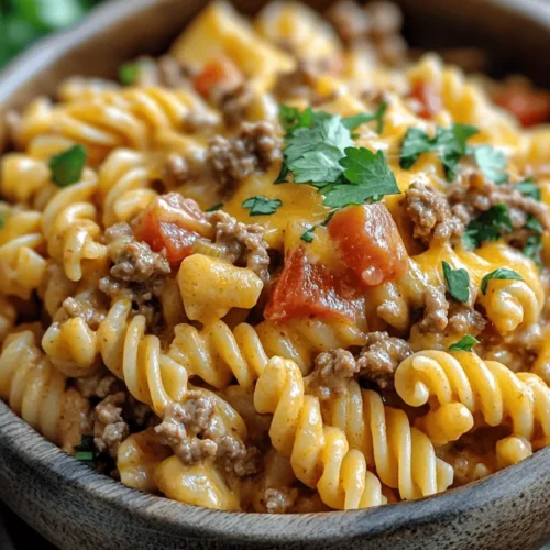 Creamy Rotel Pasta with Ground Beef is the ultimate comfort food that brings warmth, flavor, and satisfaction to the dinner table. This dish combines the hearty goodness of ground beef with the creamy richness of a savory sauce, all enveloped in perfectly cooked pasta. It’s a recipe that not only delivers on taste but also offers a quick and hassle-free preparation, making it an ideal choice for busy weeknights or family gatherings.